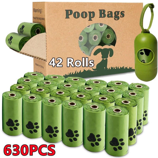 1-42 rolls of poo bags for dogs and poo bag holder
